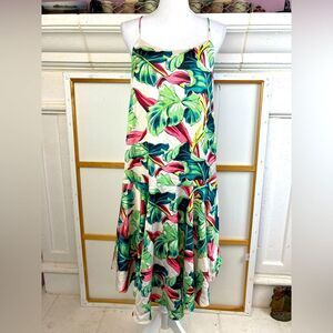 ASOS NWT Tropical Leaf Print Backless Tango Dress , tie dip back